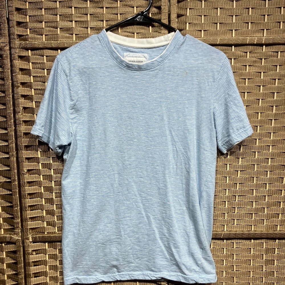 Blue and White Striped T-Shirt